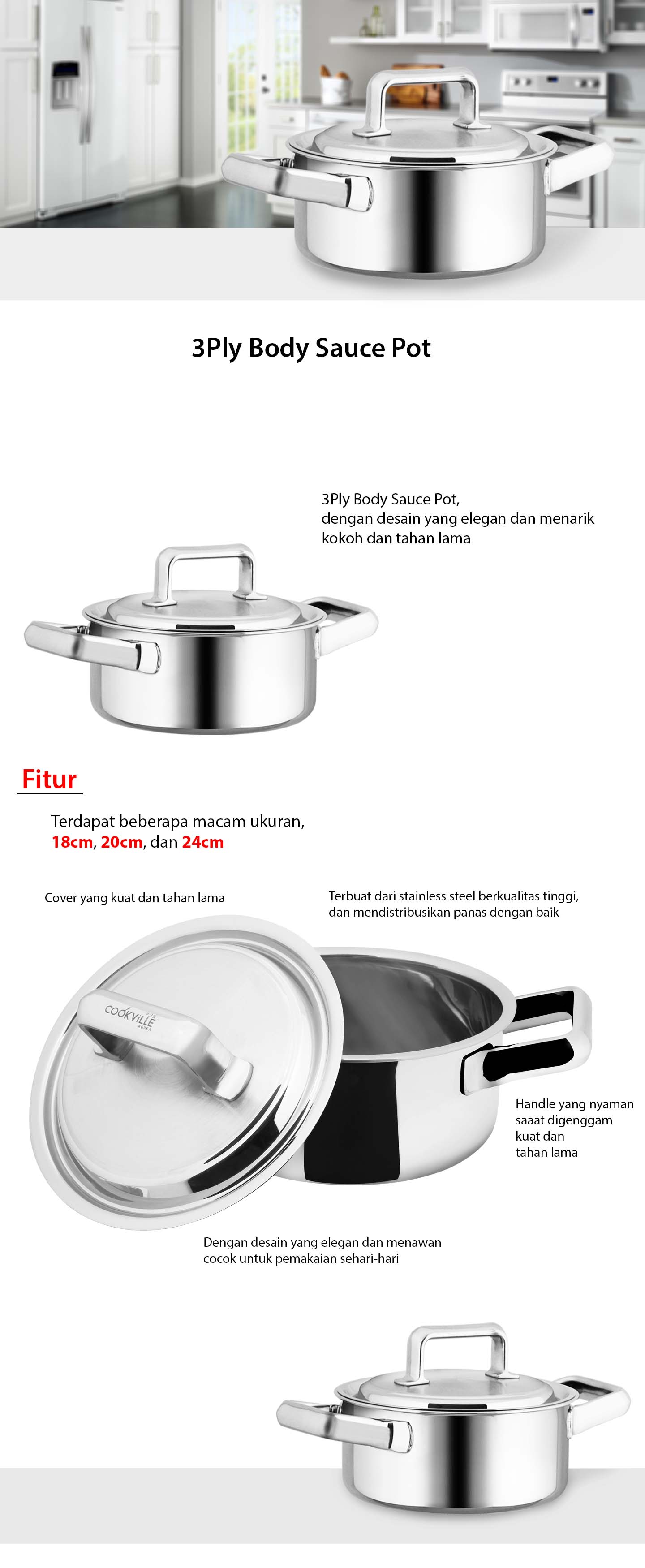 3 Ply Body Sauce Pot